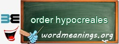 WordMeaning blackboard for order hypocreales